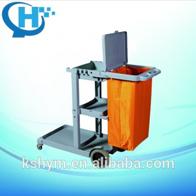 Multifunction hotel/restaurant/staion janitor plastic cart floor cleaning trolley